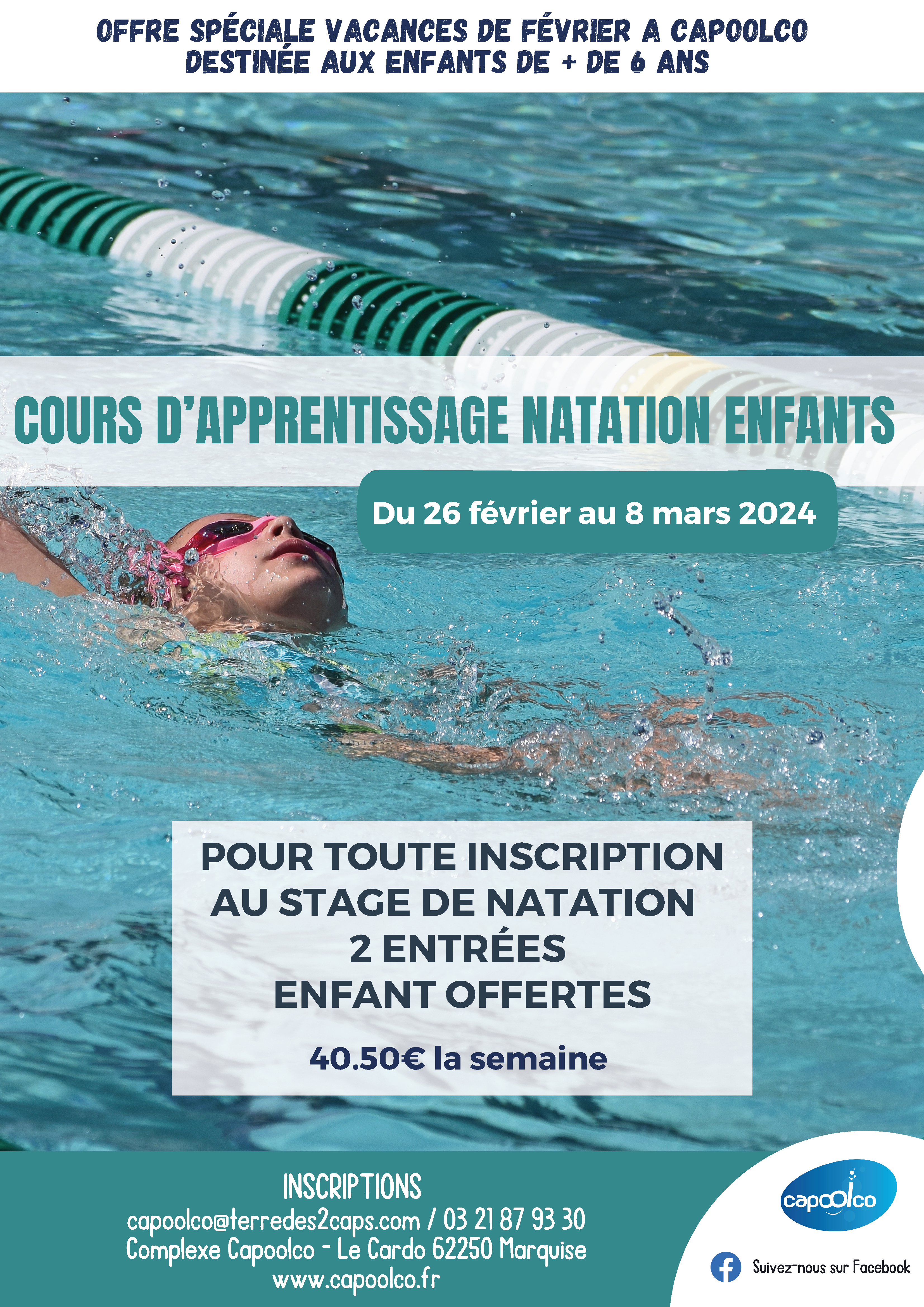 Stage de natation pendant les vacances